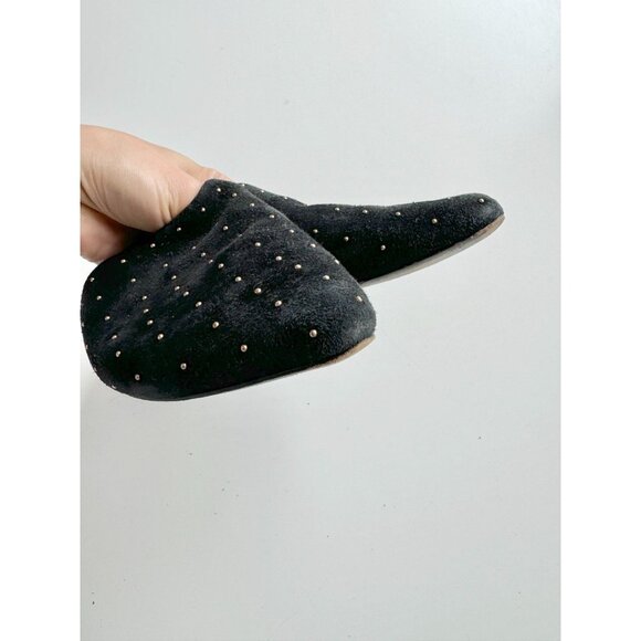 JOIE Aderes Black Suede Leather Studded Pointed Toe Slides Mules Flats, Size 39 - Picture 5 of 15